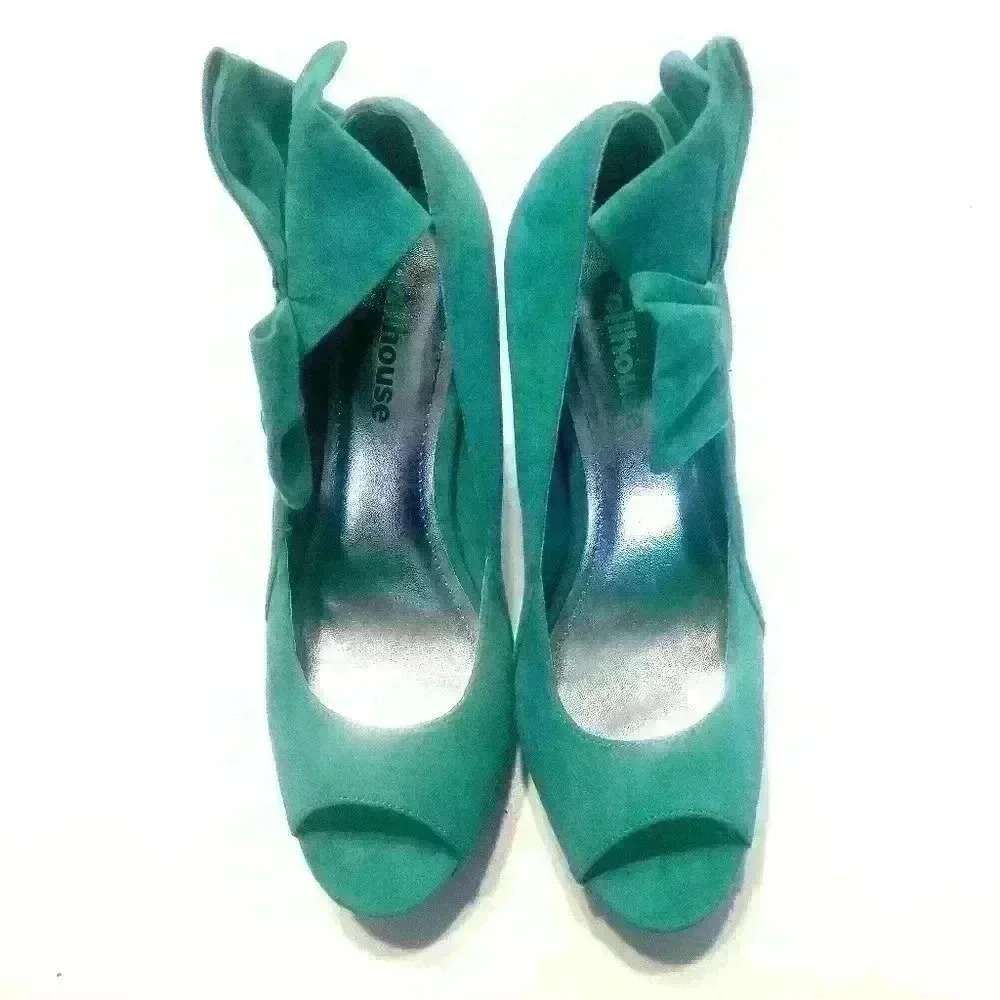 Dollhouse turquoise blue bowed stiletto - Picture 3 of 9